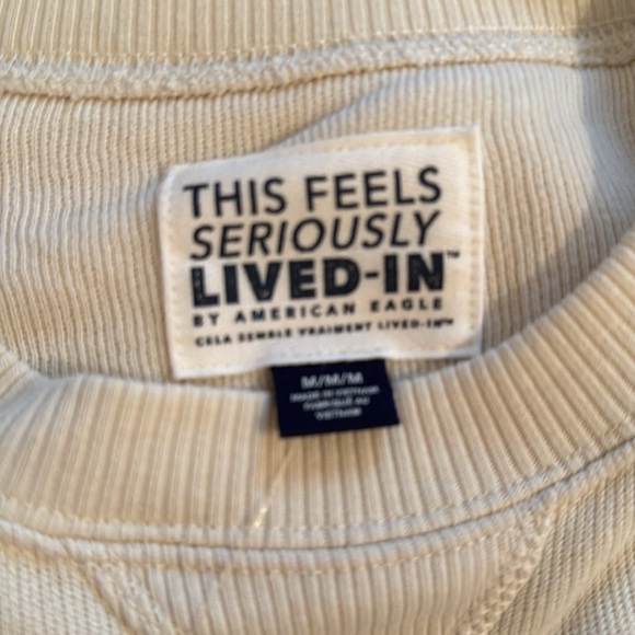 American Eagle Cream Lived-In Sweatshirt - Picture 2 of 3